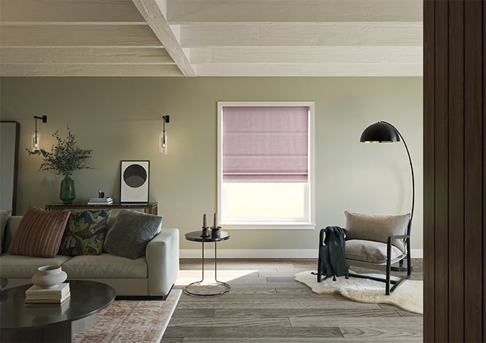 Delicate Chevron, Maroon - Motorised Roman Blind - Image 8